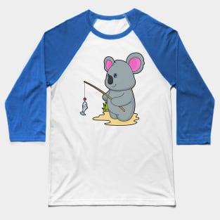 Koala as Fisher with Fishing rod & Fish Baseball T-Shirt